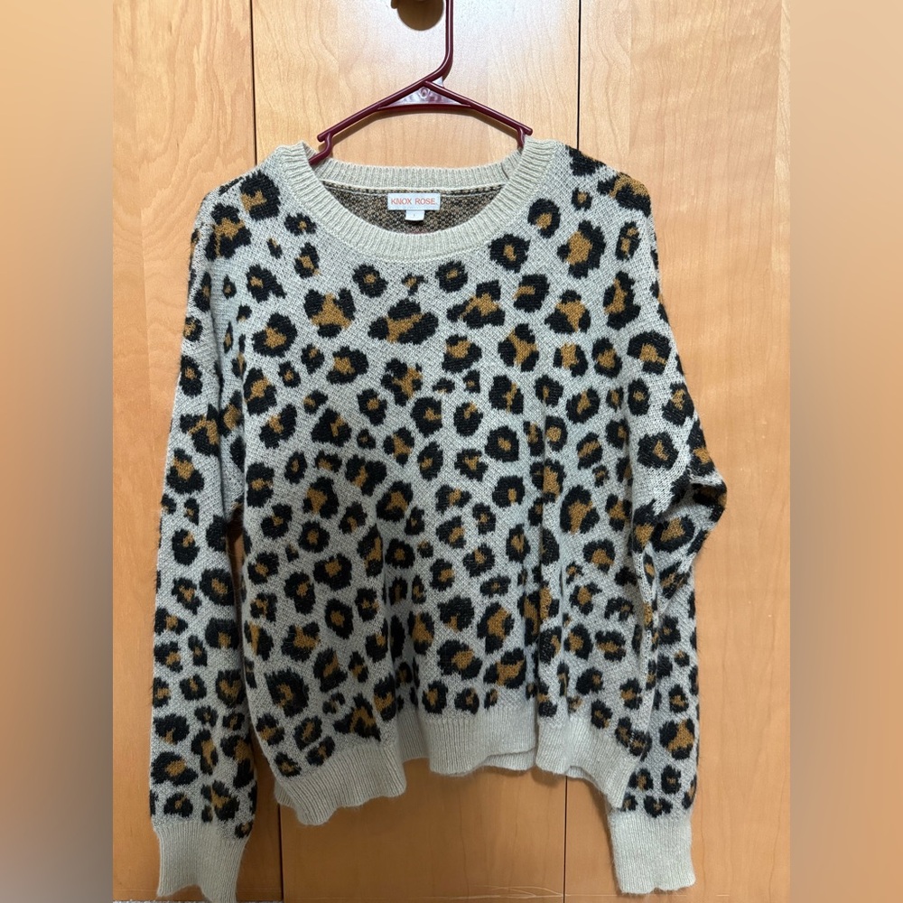 Knox Rose Animal Print Sweater - Black and Tan